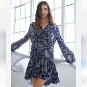 Anthropologie Saturday Sunday Elyn Tunic dress navy white size medium large